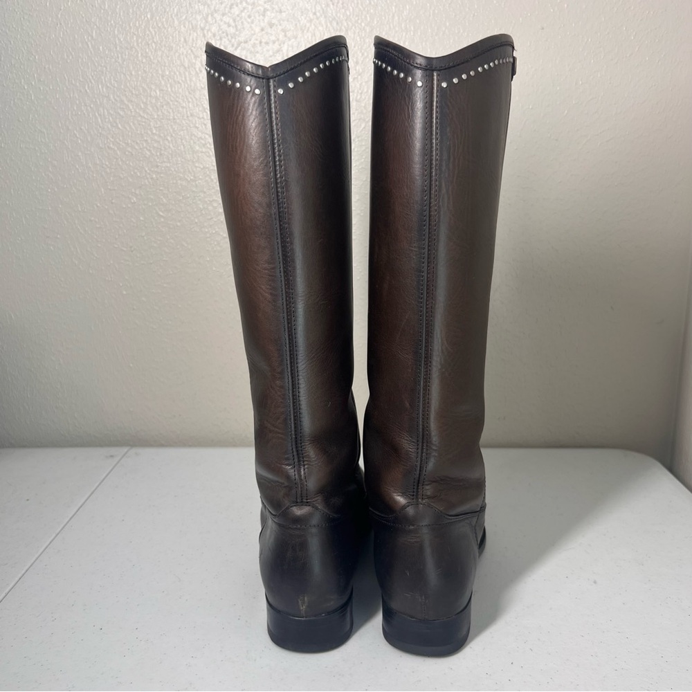 Brown Leather Knee-High Boots - Picture 4 of 12